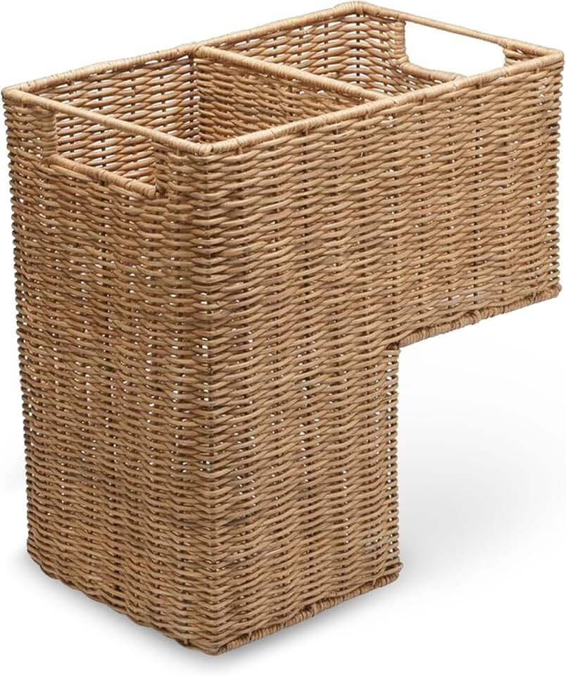 Kouboo Treppenkorb, Weidenkorb, Naturfarbe, Rattan und Korbgeflecht, Natur, 38.1 x 24.13 x 40.01 cm
