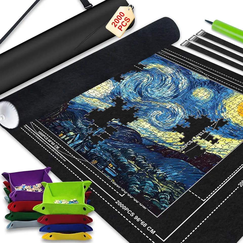 Napzy Jigsaw Puzzle Mat Roll Up Storage Puzzles Saver for 2000pcs Organizer