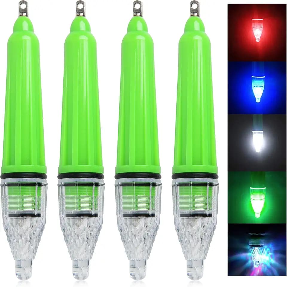 OROOTL Deep Drop Underwater Fishing Light, 4 Packs Waterproof LED Fishing Light Night Flashing Fishing Lure Lamp Attractants Gear for Attracting Bait Lures Lure Lamp 4.5inch/6.7inch
