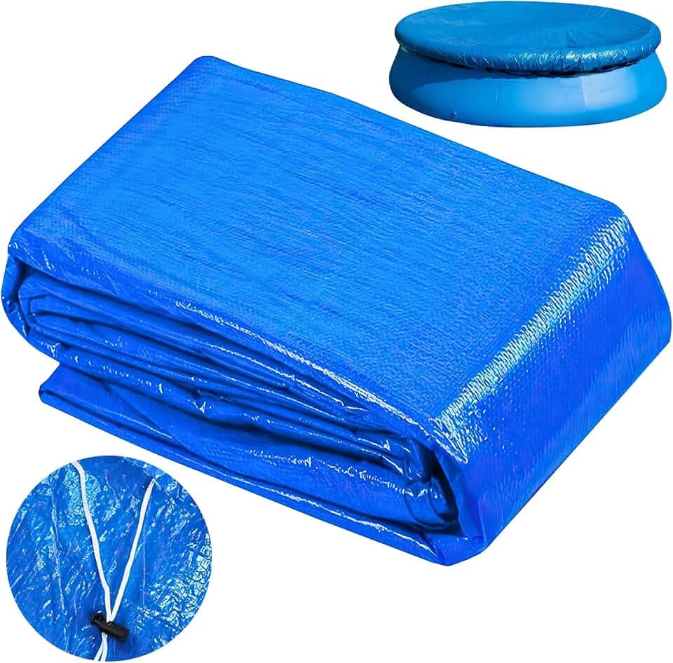 Poolabdeckung Rund, Round Pool Cover Pool Abdeckplane Rund Ø 210 cm, Schwimmbad Poolabdeckung, abdeckplane wasserdicht, Plane Schutzplane für 183 cm Runde Pools, Winddicht und ReißFest