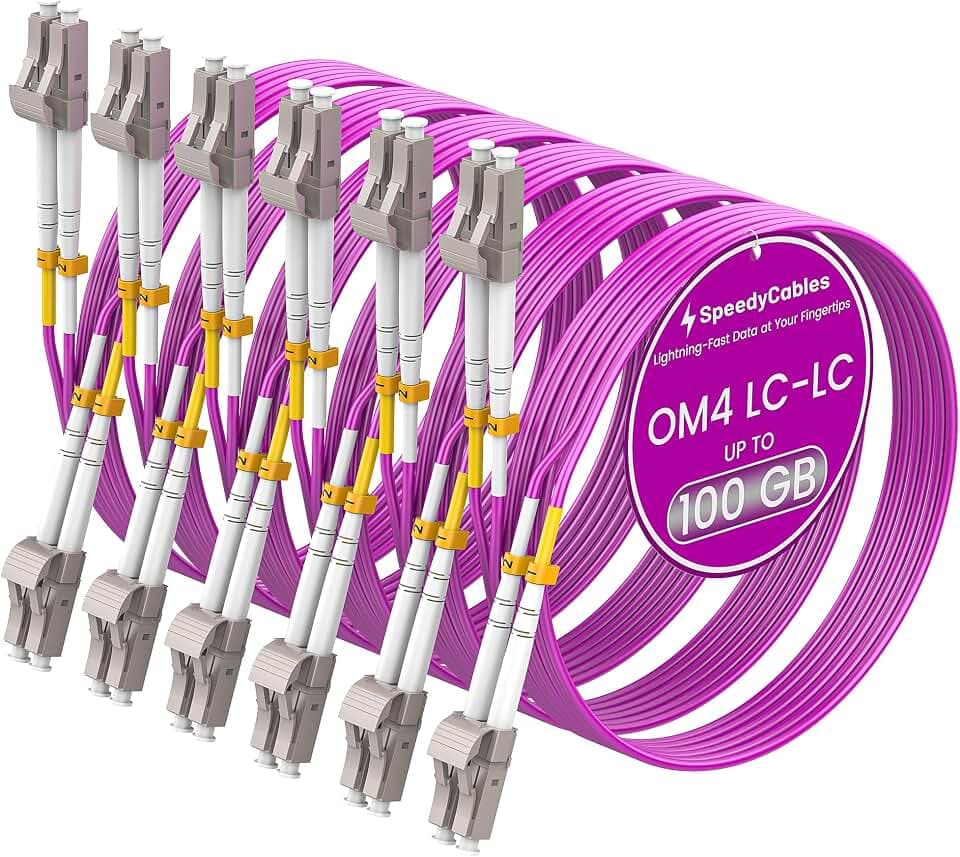 6 Pack 2M/7ft OM4 LC to LC Fiber Patch Cable