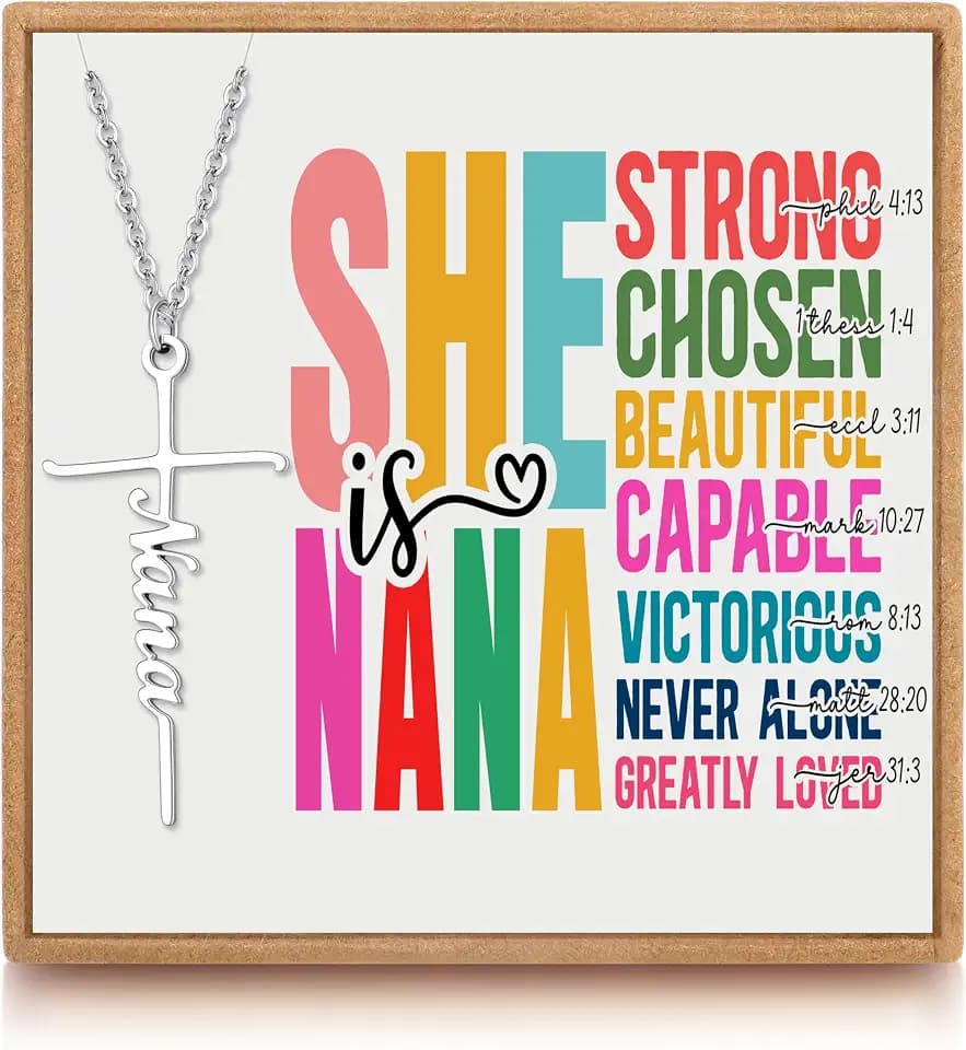 JoycuFF Mother's Day Birthday Religious Necklace Gifts for Women Cross Pendant Necklace for Mother Nana