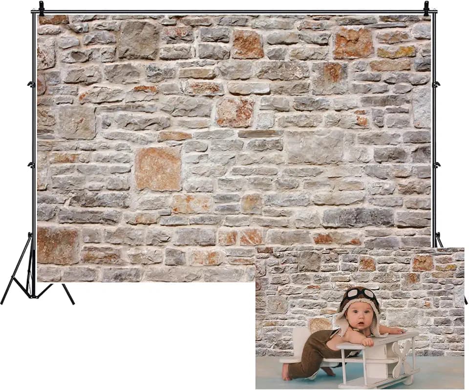 Vintage Stone Brick Wall Backdrop Old Rustic Stones Background 7x5ft