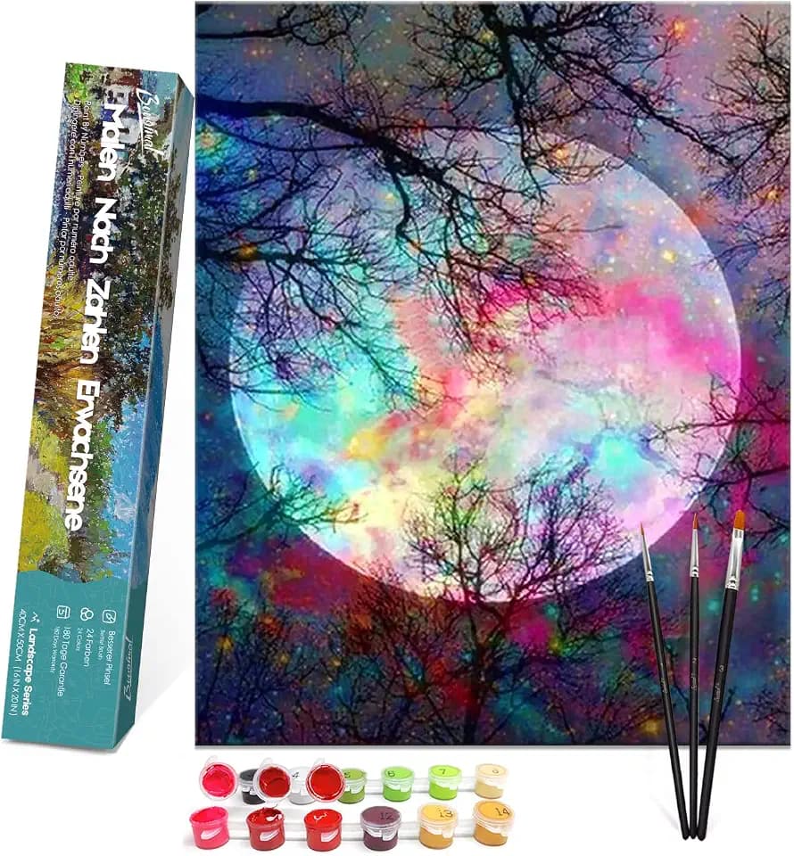 Bougimal Malen Nach Zahlen Erwachsene, DIY Handgemalt Ölgemälde Kits auf Leinwand Geschenk für Frauen Mama Tochter Weihnachten Geburtstag Home Haus Deko - Ohne Rahmen 40 * 50 cm
