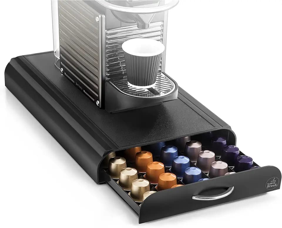 CEP 2230050011 23005 Kaffeekapselspender mit 1 Schublade, Kunststoff, schwarz, 23,4 x 32.7 x 6 cm
