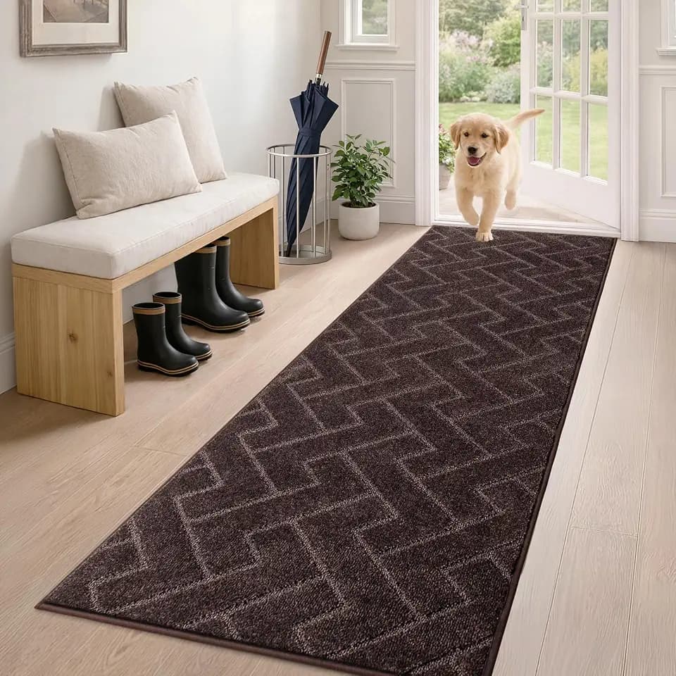 PURRUGS Hallway Runner Rug, 24" x 59", Brown