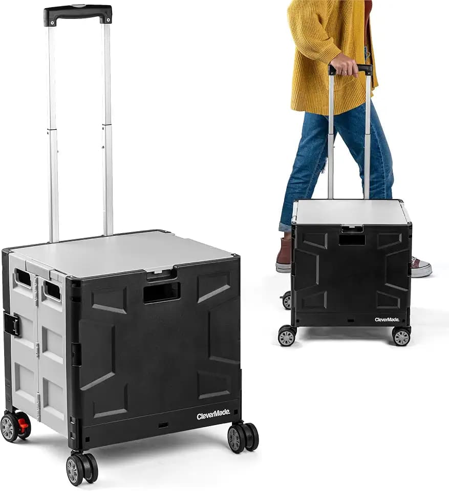 Wheeled Trolley Crate - 55L (4 Wheels) - Black/Cream [Cool Gray 1C] (1PK)