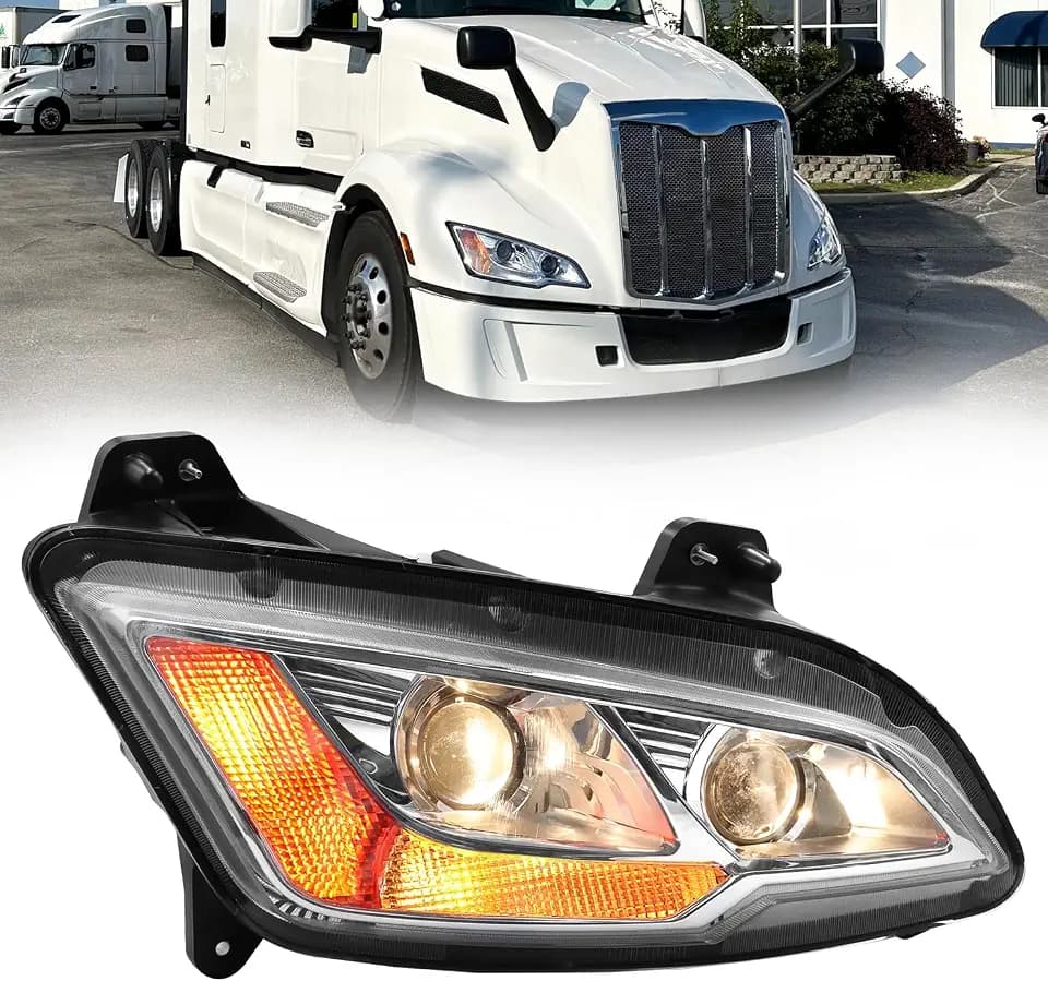 Halogen Headlights Fit for 2022 2023 2024 2025 Peterbilt 579 Headlamps (Right Passenger Side)