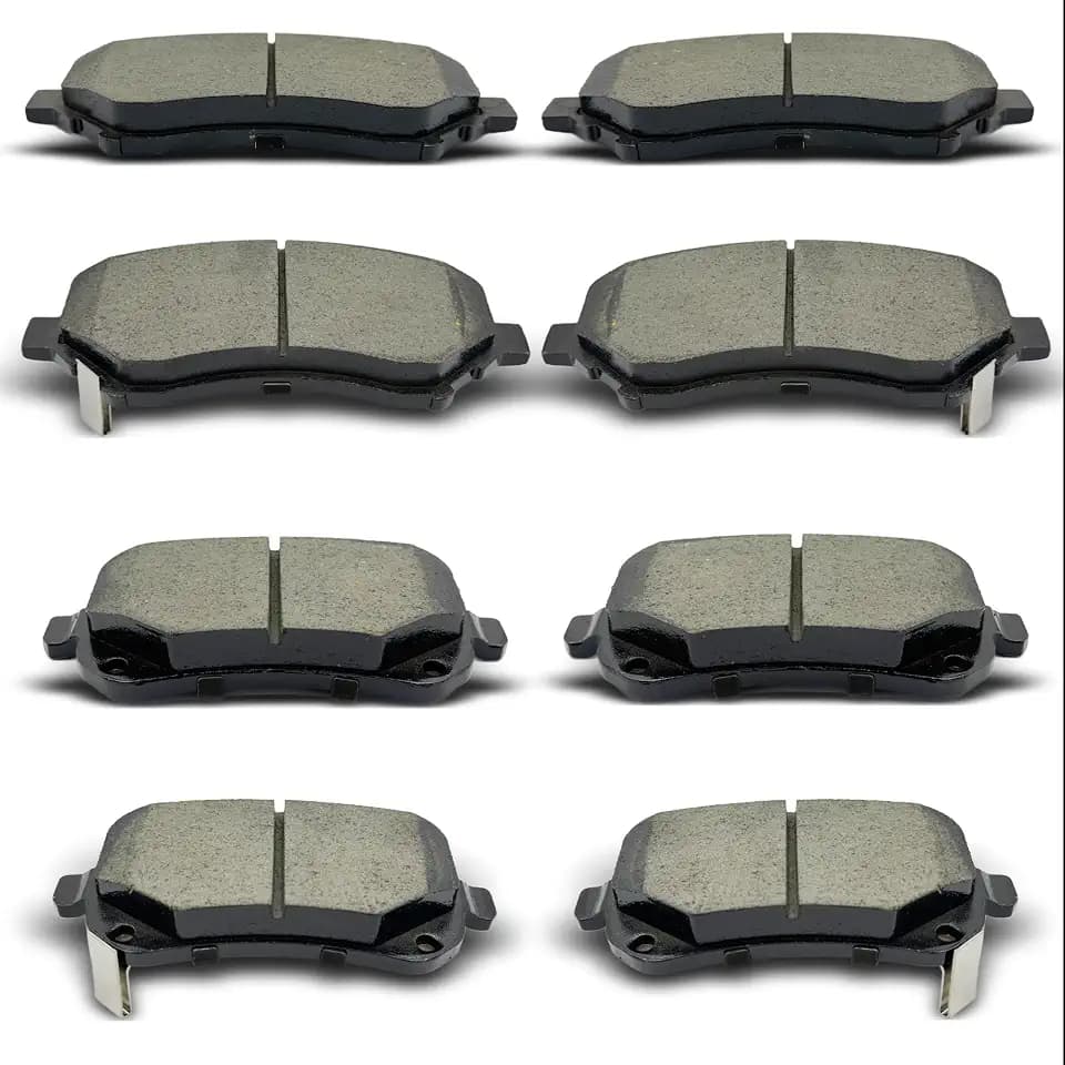 Front Rear Ceramic Brake Pads 8 Pieces Set Fit for Chrysler Town & Country,for Dodge Grand Caravan,for Dodge Journey,for Volkswagen Routan