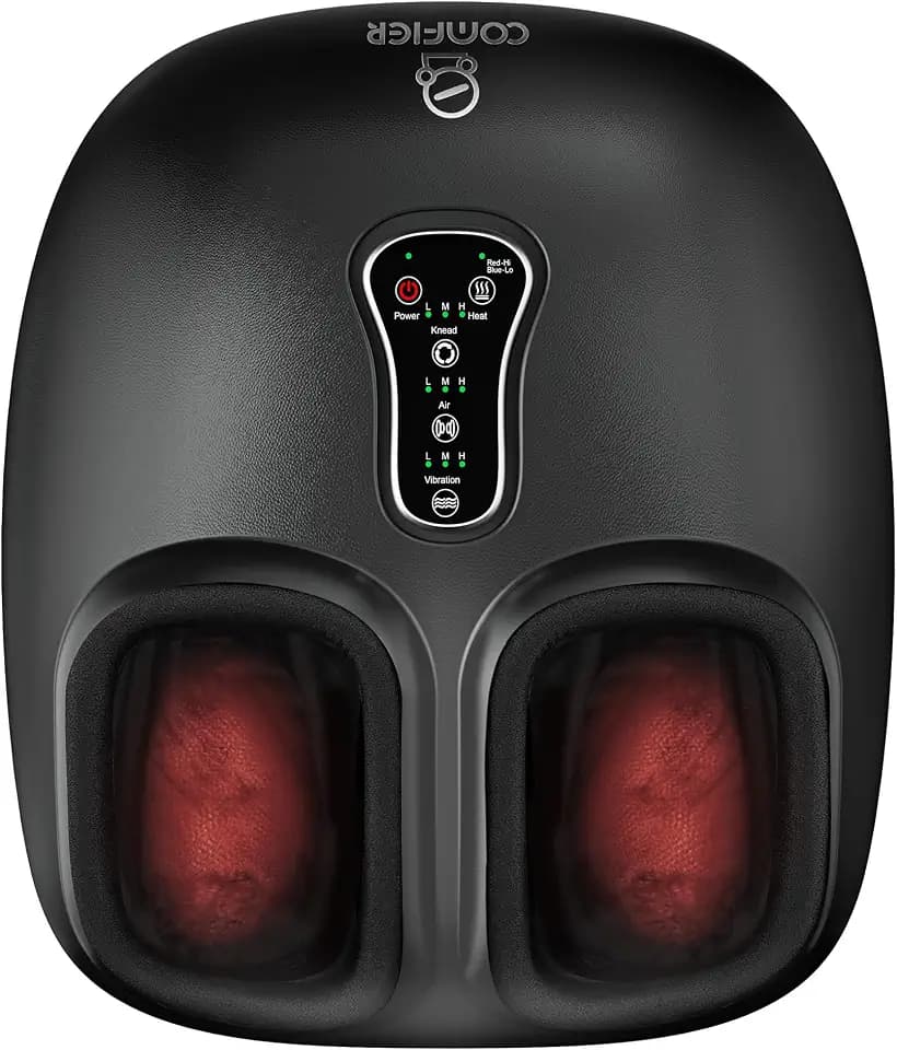 COMFIER Shiatsu Foot Massager with Heat,Vibration,Rolling Compression,Feet Massager for Plantar Fasciitis,Neuropathy Pain,Home Office Use,Fits Size up to 13IN,for Dad,Mom