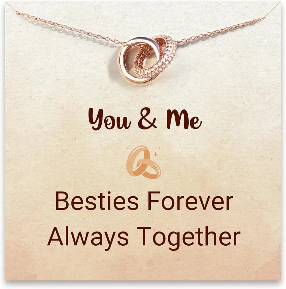 STORYJEWELLERY Friend Necklace, Friend Birthday Gifts for Women, Friendship Gifts for Women, Bestie Necklaces, BFF Gift, Friendship Jewelry, Interlocking Necklace