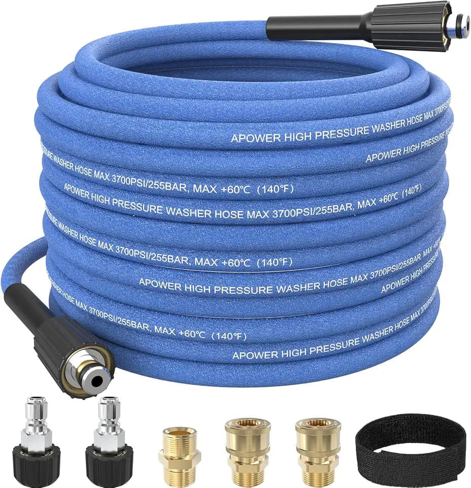 Kink Resistant Pressure Washer Hose 50 FT x 1/4", 3700 PSI