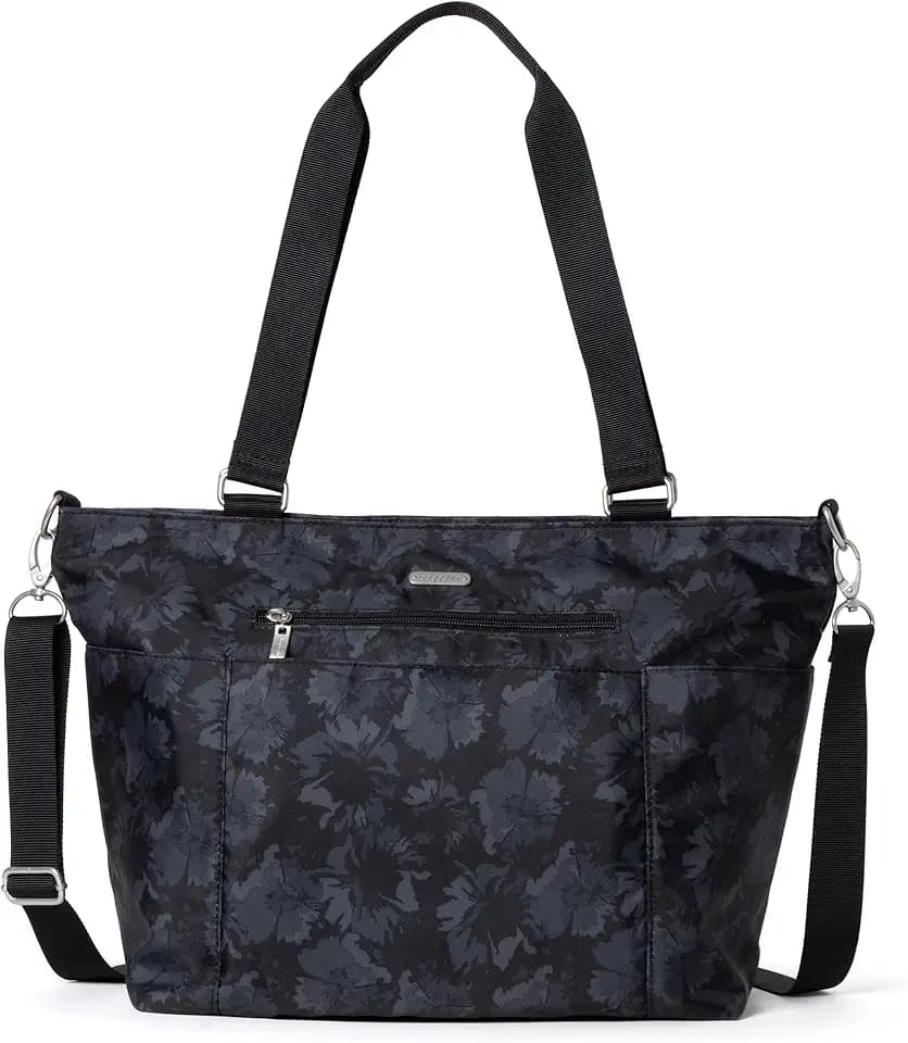 Baggallini Essential Laptop Tote - Work Tote Bag with Laptop Sleeve - Lightweight Travel Crossbody Shoulder Bag for Women