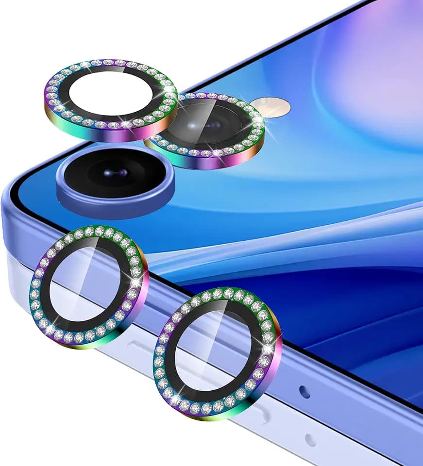 Casetego for Galaxy Z Flip 7 Camera Lens Protector,9H Hardness,Scratch Resistant,Ultra-thin Tempered Glass,Metal Individual Camera Cover for Samsung Galaxy Z Flip 7,Case Friendly,Shiny Colorful