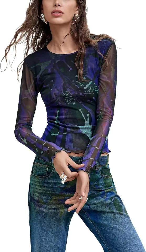 Desigual Damen Ts_dots Leaf_Lacroix T-Shirt (1er Pack)