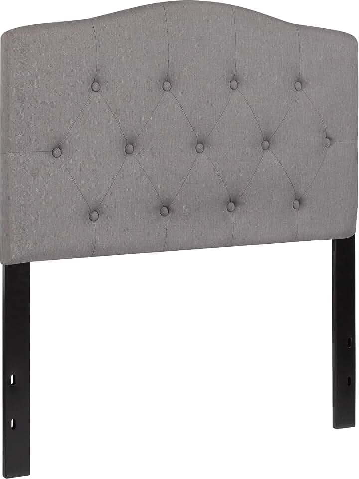 Flash Furniture Twin Tufted Fabric Headboard, Light Gray