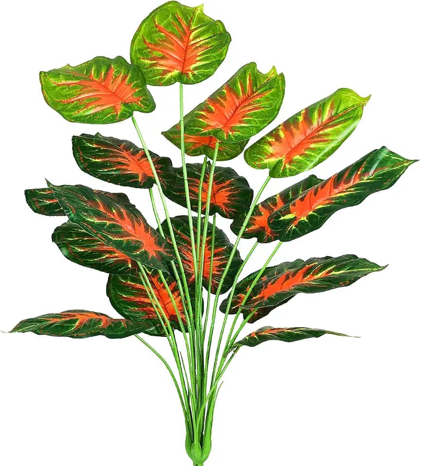 Kunstpflanzen Zimmerpflanze Monstera Palme Baum Blatt Real Touch Kunst Seidenblumen Tropisch Pflanze Grün Künstliche Pflanzen Groß Dekopflanze Grünpflanze Büropflanze Plastik Pflanze Deko