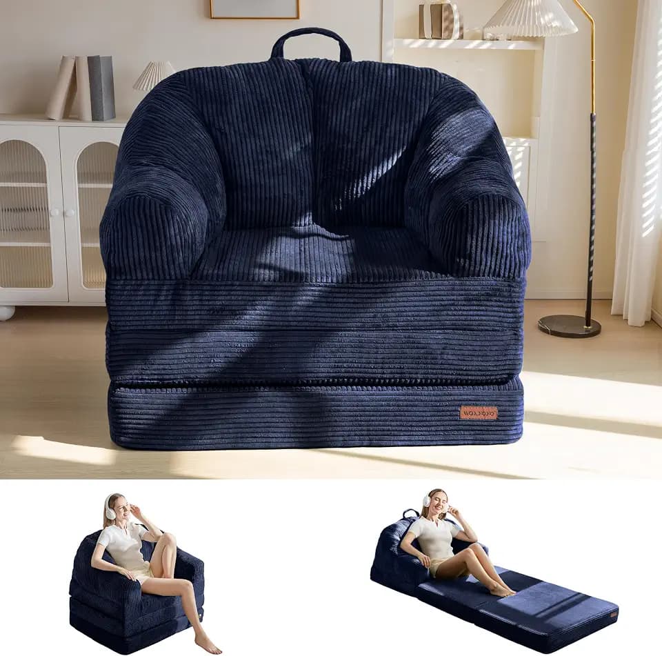 MAXYOYO Folding Sofa Bed with Backrest, Boneless Fold Out Couch with Handle