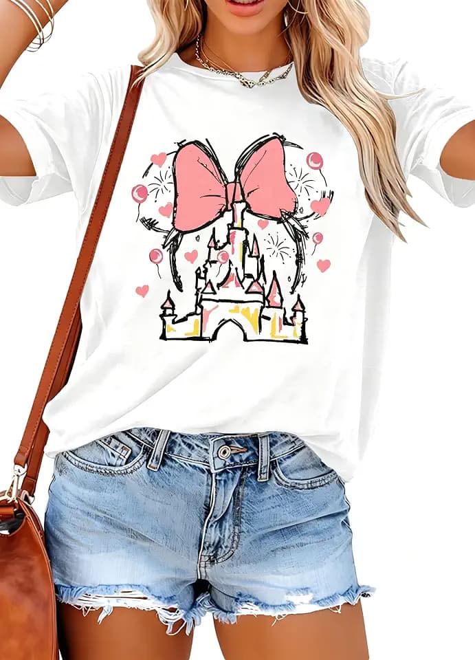 Women Magic Kingdom Shirt Cute Castle Graphic Tees Family Vacation T-Shirt