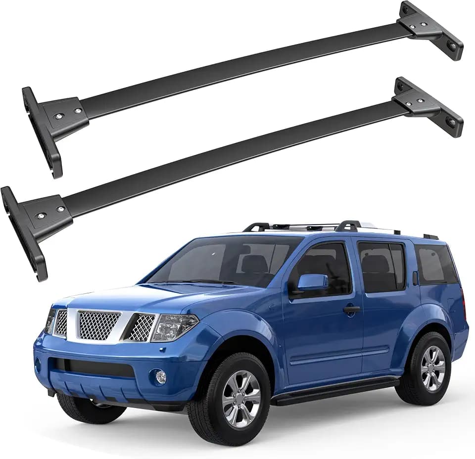 KUIPERAUTO 165lbs Aluminum Roof Rack Cross Bars Compatible for 2005-2012 Nissan Pathfinder Rooftop Luggage Carrier Rack for Bike Canoe Kayak Cargo Box
