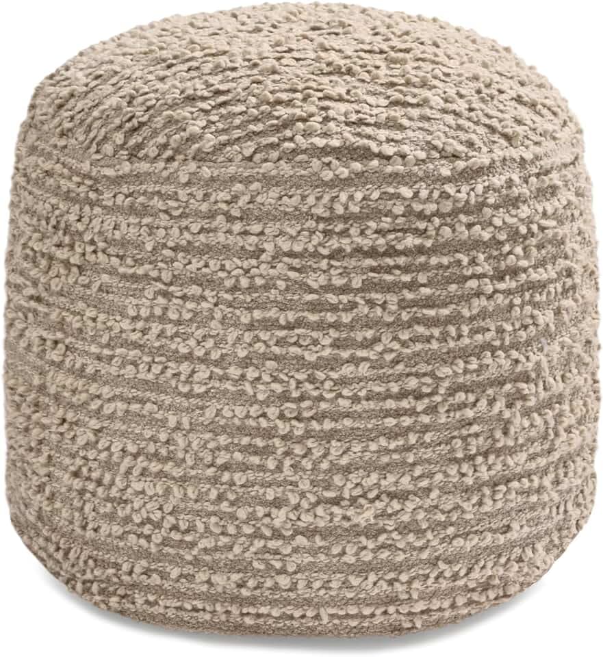 Anji Mountain 17" H x 20" W Handmade Pouf Ottoman for Living Room & Couch