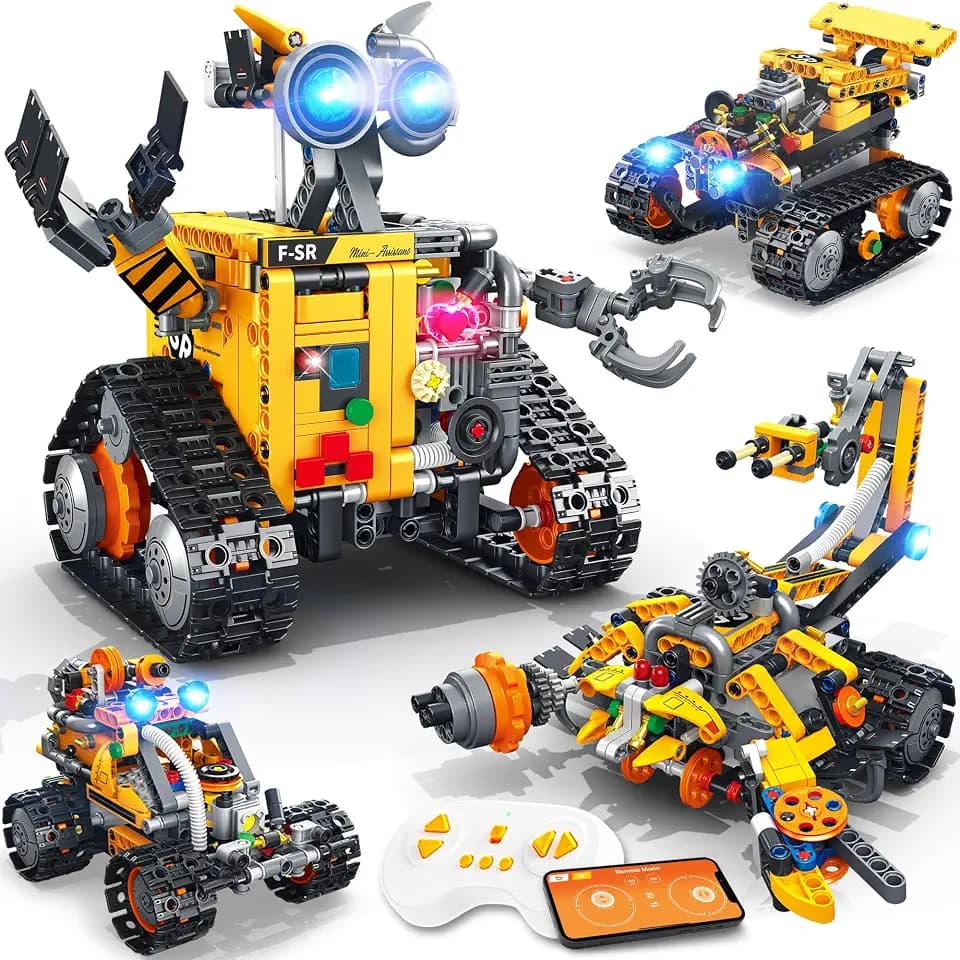 4-In-1 Technic Roboter Bauspielzeug Für Kinder, STEM Roboter Spielzeug