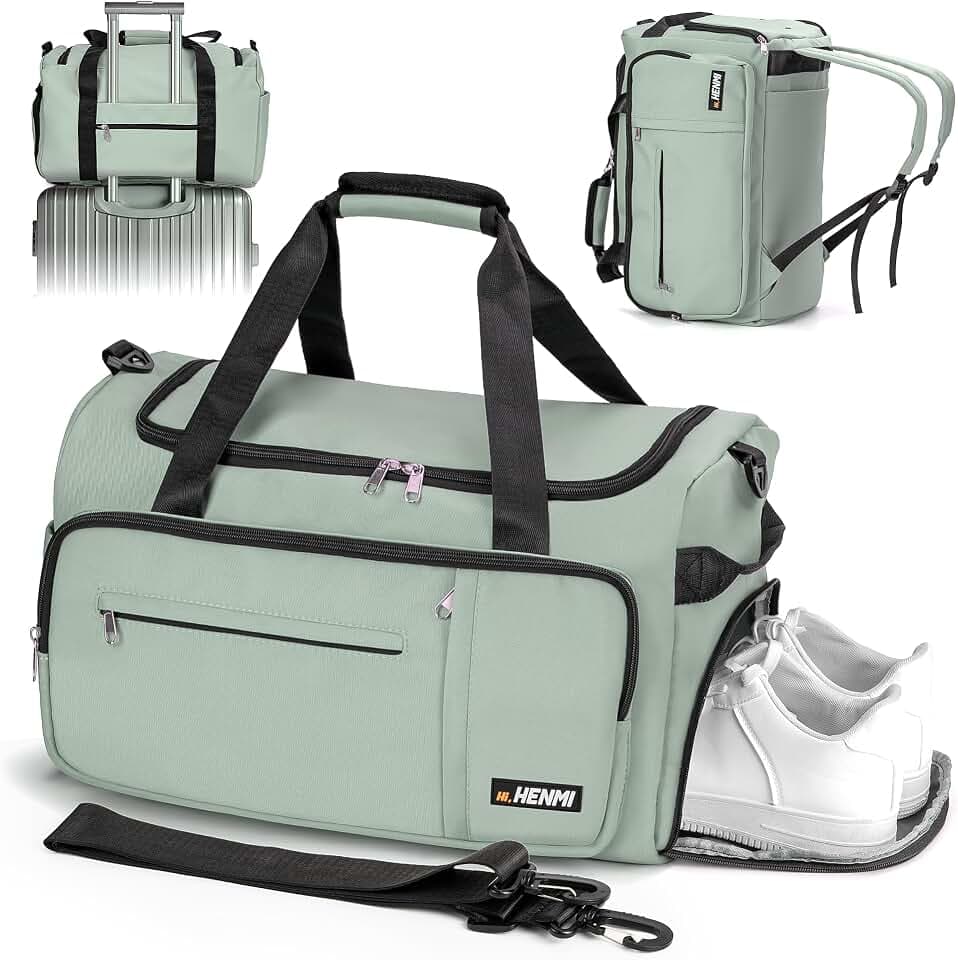HENMI 43L Sporttasche & Reisetasche für Herren und Damen(Grün)