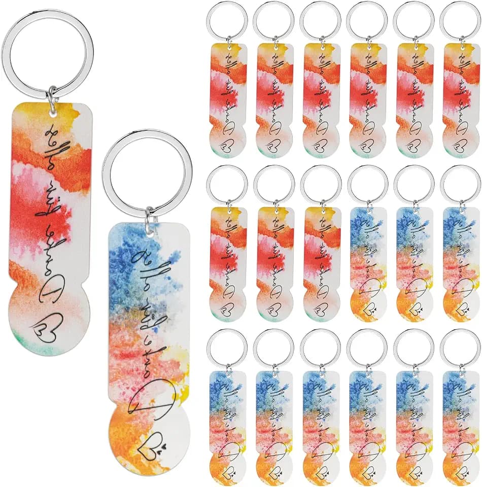 20 Stück Acryl Einkaufswagenchip Schlüsselanhänger Set, Abziehbar Einkaufschip, ''Danke für Alles Einkaufschip'', Danke Geschenk Gäste Abschiedsgeschenk Kollege Einkaufswagen Weihnachten Silveste