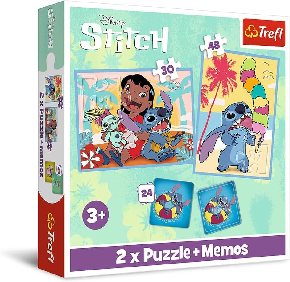 Trefl - Puzzles und Memory-Spiel - EIN fröhlicher Tag mit Lilo & Stitch 3+