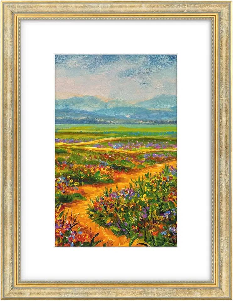 Golden State Art,12x16 Ornate Picture Frame Holds 8x12 Photo,Vintage Gold