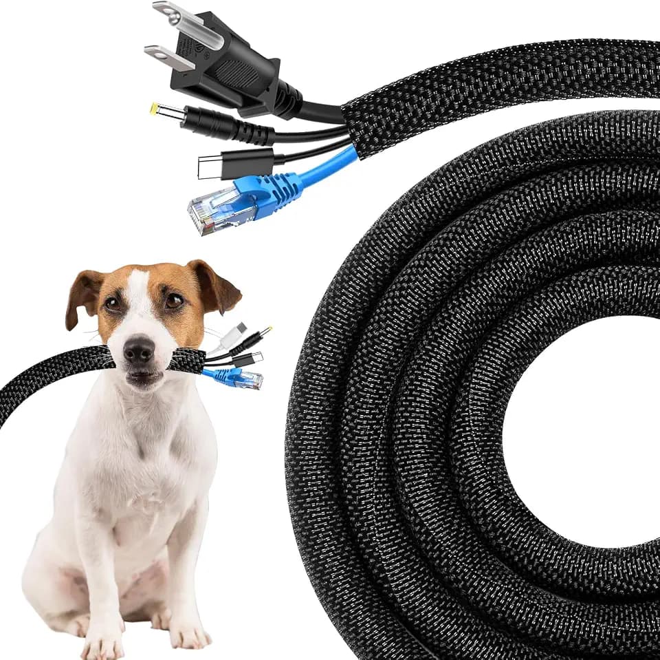 Secbolt Cord Protectors from Pets No Chew, 10FT - 1/2 Inch, Black