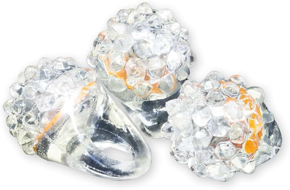 Partyring, 8 Farben-Mix oder Diamant-Look, Blinkende, Leuchtende LED Party Ringe, Mallorca-Edition, 60-90 Minuten Leuchtdauer.