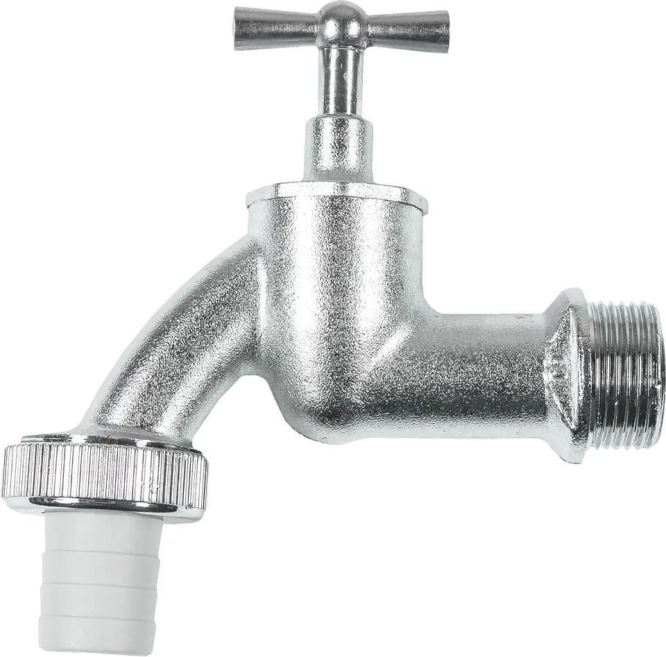 Meister Auslaufhahn - 24,66 mm (3/4 Zoll) AG - Inklusive Schlauchanschluss - Hochwertiges Messing - Ideal als Außenzapfstelle / Zapfhahn für Regentonnen / Wasserhahn / Absperrhahn / FLOR92595