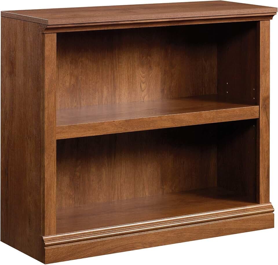 Sauder 2 Tier Book Shelf Wooden Bookcase Multipurpose Bookshelf for Home Office, Living Room, in Oiled Oak