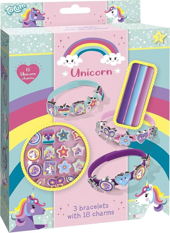 Totum Einhorn Charm-Armband-Set – 3 Bänder mit 18 Charms ab 3 Jahren!