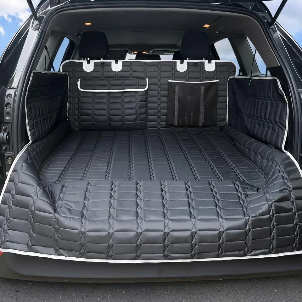 Reliadura SUV Cargo Liner for Dogs, Waterproof Dog Trunk Cover with Bumper Flap Protector, Pet Cargo Mat Cover for SUVs Sedans Vans, Non-Slip Scratchproof Dog Seat Cover, Large Size Universal Fit
