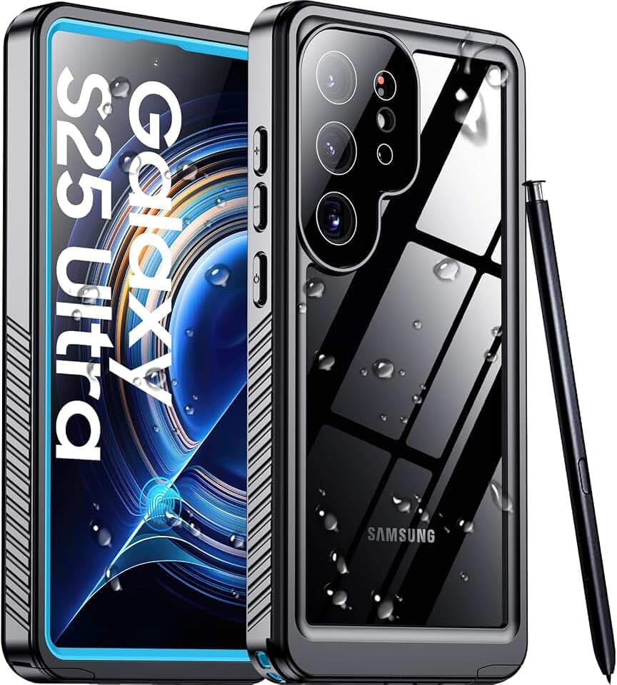 Temdan Designed for Samsung Galaxy S25 Ultra Case Waterproof, Built-in Lens & Screen Protector Military Grade Shockproof Dropproof IP68 Underwater Full Body Phone Case for Galaxy S25 Ultra 6.9"-Blue