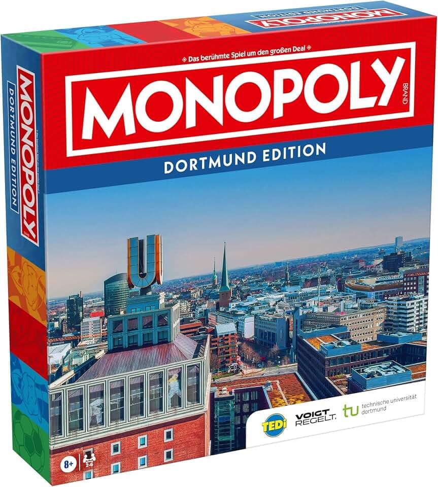 Winning Moves Monopoly Dortmund Edition - Monopoly Städte-Edition - Familienspiele Strategie Brettspiele Dortmund - 2+ Spieler ab 8+ Jahren - Deutsch