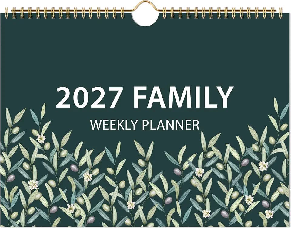 Familienkalender 2027 - Kalender 2027 von Januar 2027 bis Dezember 2027, Wandkalender 6 Spalten, To‑Do ＆ Shopping Lists, Innentasche, 32 x 23 cm, Idealer Wöchentlicher Familienplaner