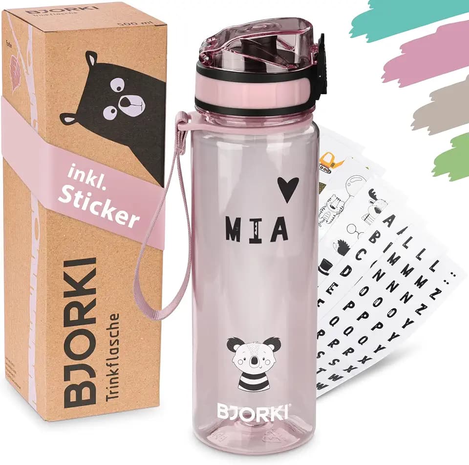 BJORKI Kinder Trinkflasche auslaufsicher 500 ml für Schule & Kindergarten