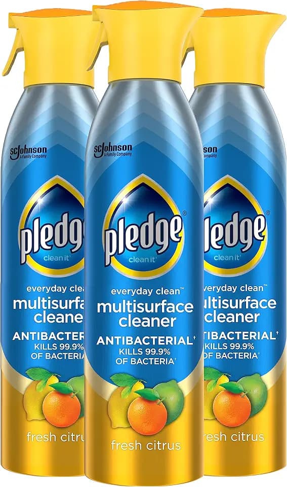 Pledge Antibacterial Multisurface Cleaner Spray, Fresh Citrus, 9.7 oz, 3 pk