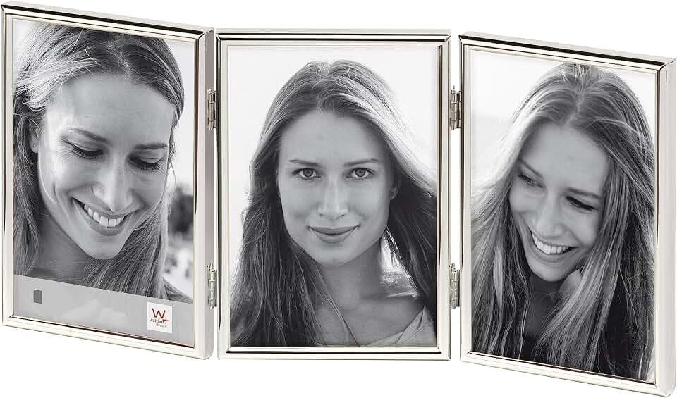 walther design Bilderrahmen silber 3x 10x15 cm Chloe Portraitrahmen WD315S