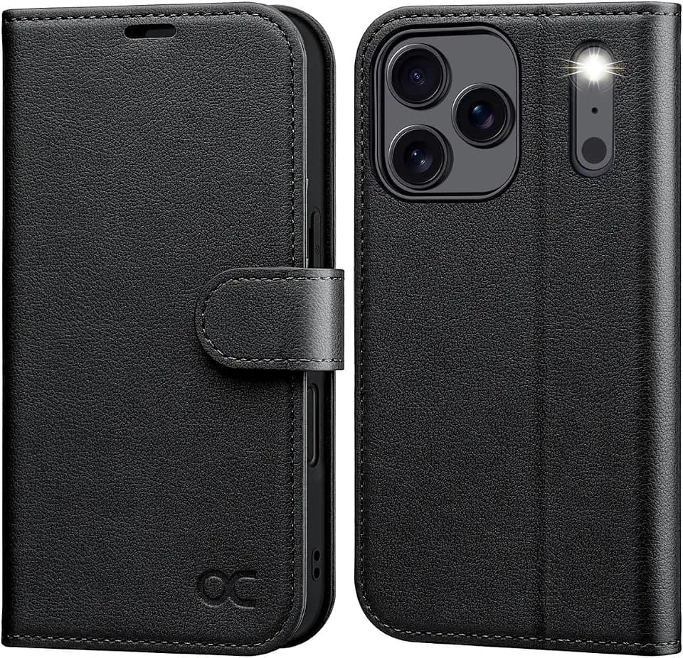 OCASE for iPhone 18 Pro Max/iPhone 17 Pro Max Wallet Case, Litchi Black