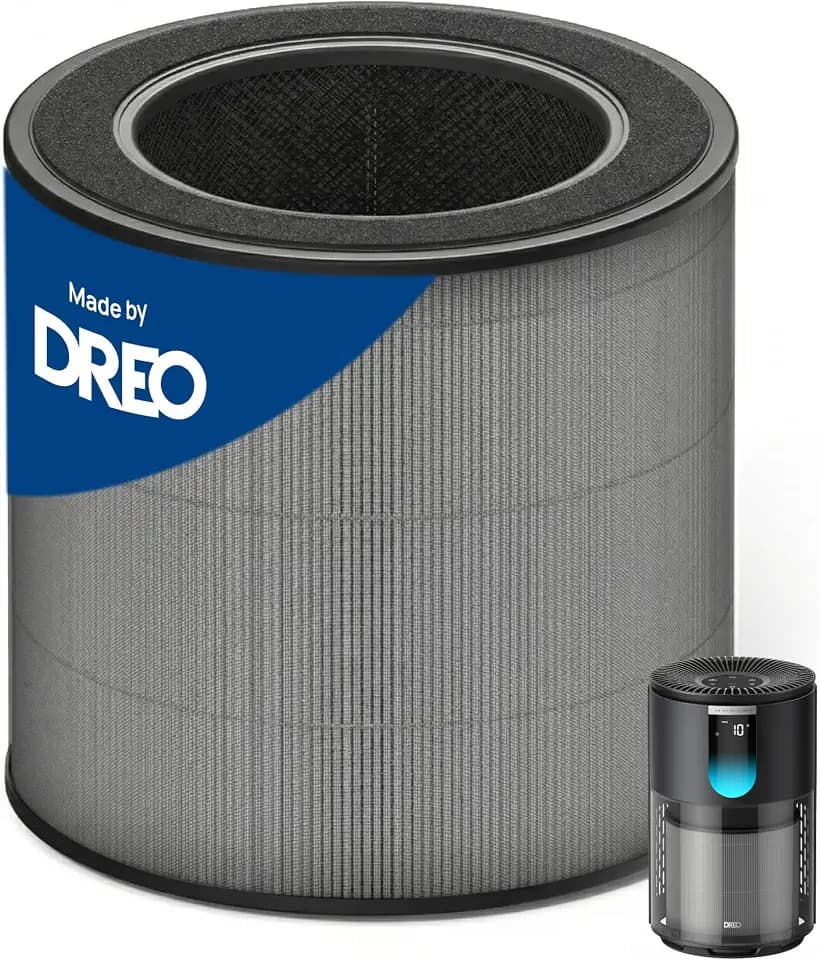 DREO Air Purifier 539/539S (DR-HAP009/DR-HAP009S) Black Genuine Replacement Filter, Supports HEPA Sleep Mode, 3-in-1 Filter for PM2.5, Smoke, Odor, Dust & Pollen,1 Pack (Replacement Filter Only)