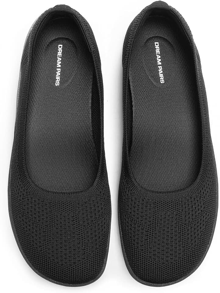 DREAM PAIRS Womens Ballet Wide Toe Arch Support Knit Flats