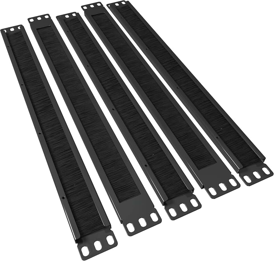 Brush Panel (5 Pc) for 19" Rack Mount Cable Management (1U)- Tupavco TP1750