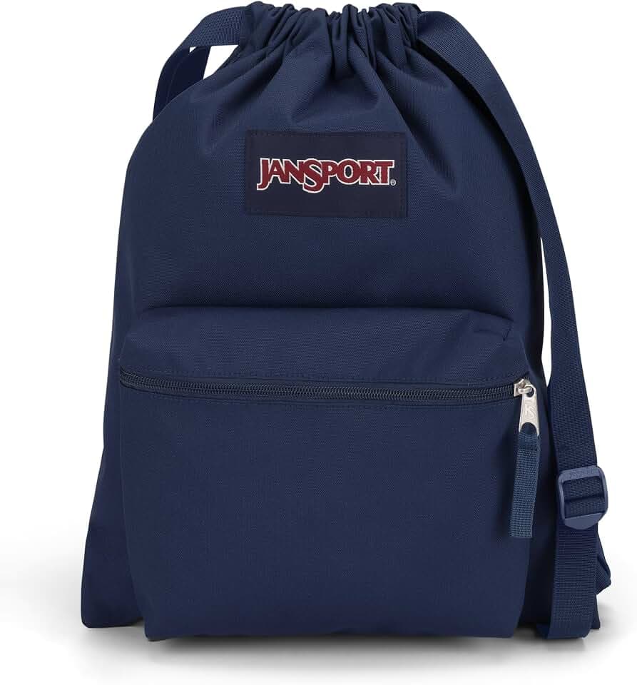 JanSport Draw Sack – Adjustable Drawstring Gym/Travel Bag, Navy