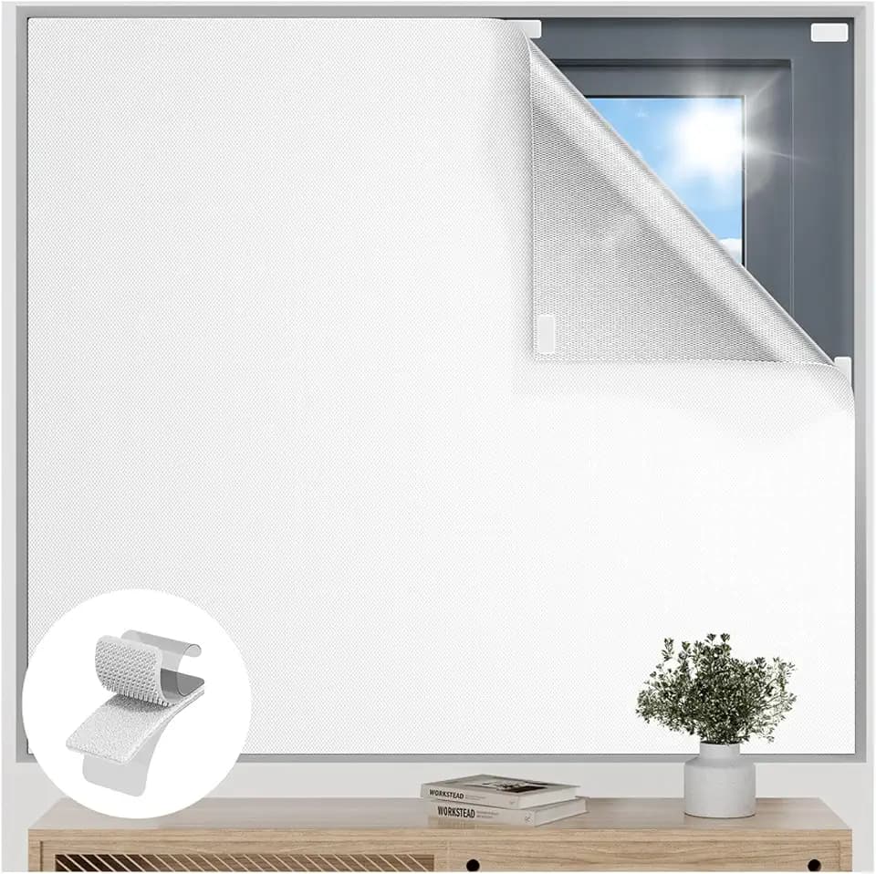 100% Blackout Curtains for Bedroom, 85"x57" Portable Black Out Window Cover