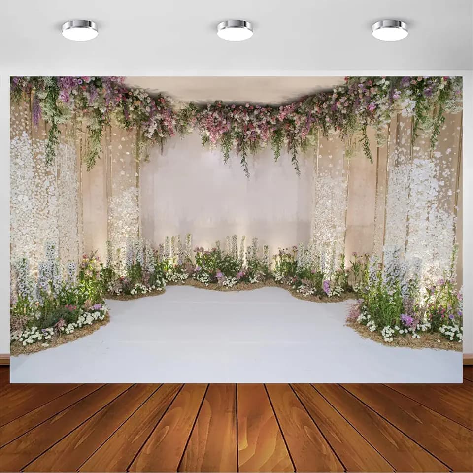 10x7ft Wedding Backdrop for Cradle Ceremony Background for Proposal Flowers