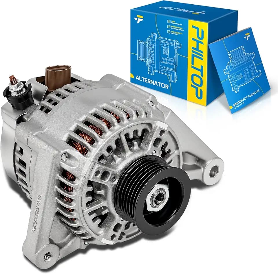 PHILTOP Alternator Compatible with Toyota,Pontiac 2003-2008 Corolla Matrix Vibe, 2000-05 Celica MR2 Spyder, 80 Amp Alternator Replace 13878N 11780872674 13878 1507025 19101P08000 19236129 19300PE0004